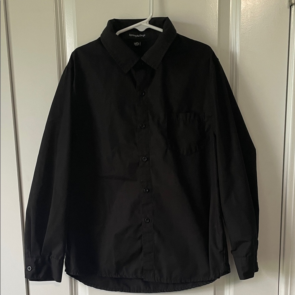 Black Men's Casual Button-Down Shirt